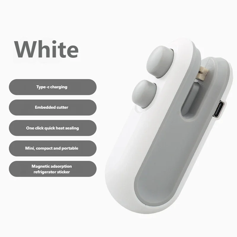 Mini Sealing Machine USB Rechargable Heat Sealer Storage Bag Plastic Package Food Sealer Clip Bag Handheld Food Heat Sealer