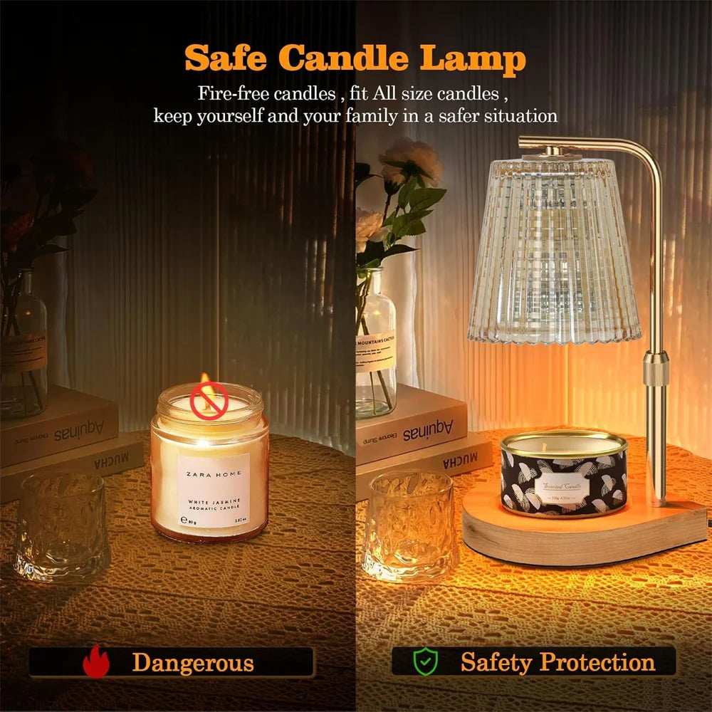 Candle Warmer Lamp with Timer & Dimmer, Adjustable Height Flower Wax Melt Warmer, Cozy Home Decor, House Warming Gifts