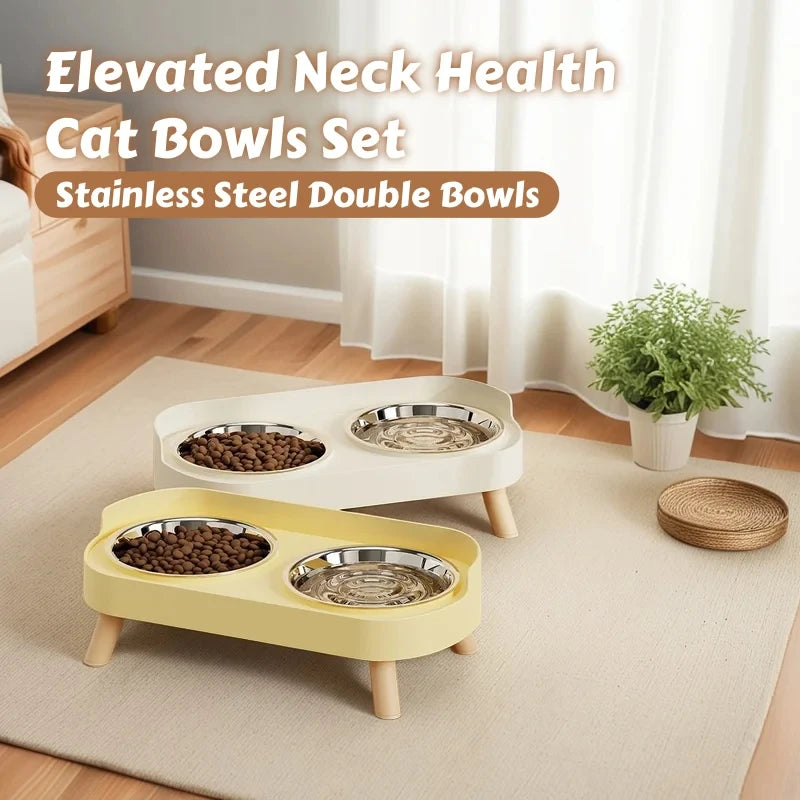 Adjustable Double Stainless Steel Pet Bowls