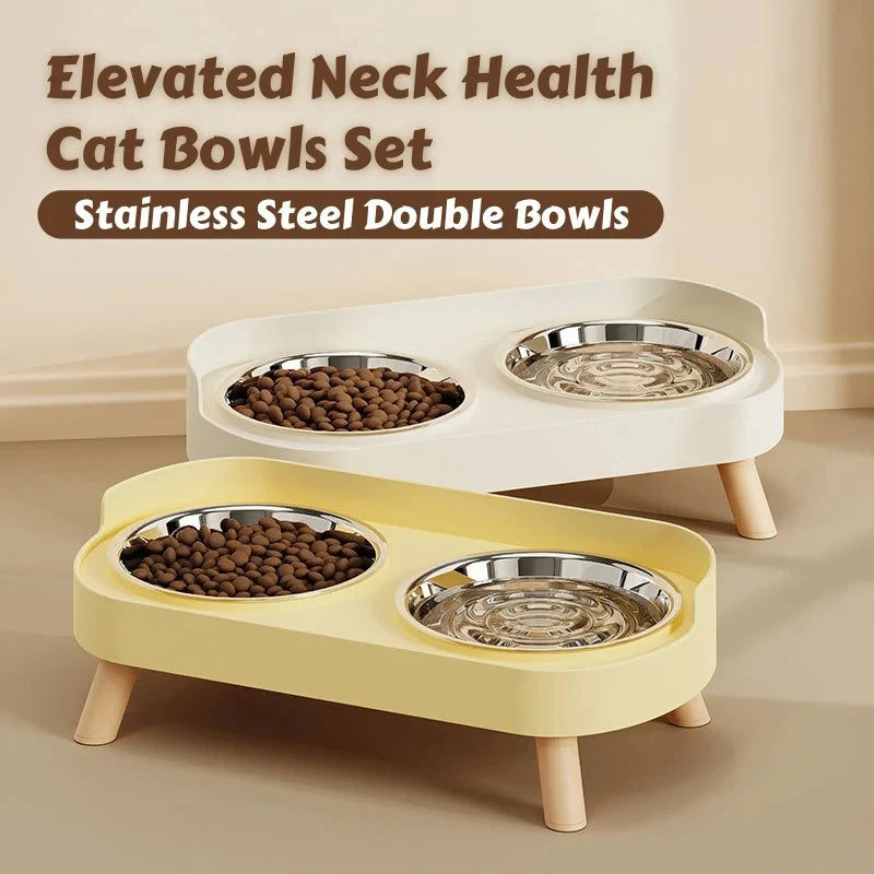 Adjustable Double Stainless Steel Pet Bowls