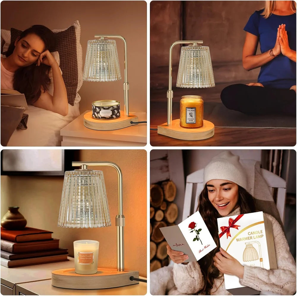 Candle Warmer Lamp with Timer & Dimmer, Adjustable Height Flower Wax Melt Warmer, Cozy Home Decor, House Warming Gifts