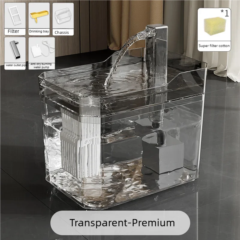 Transparent Automatic Pet Water Fountain