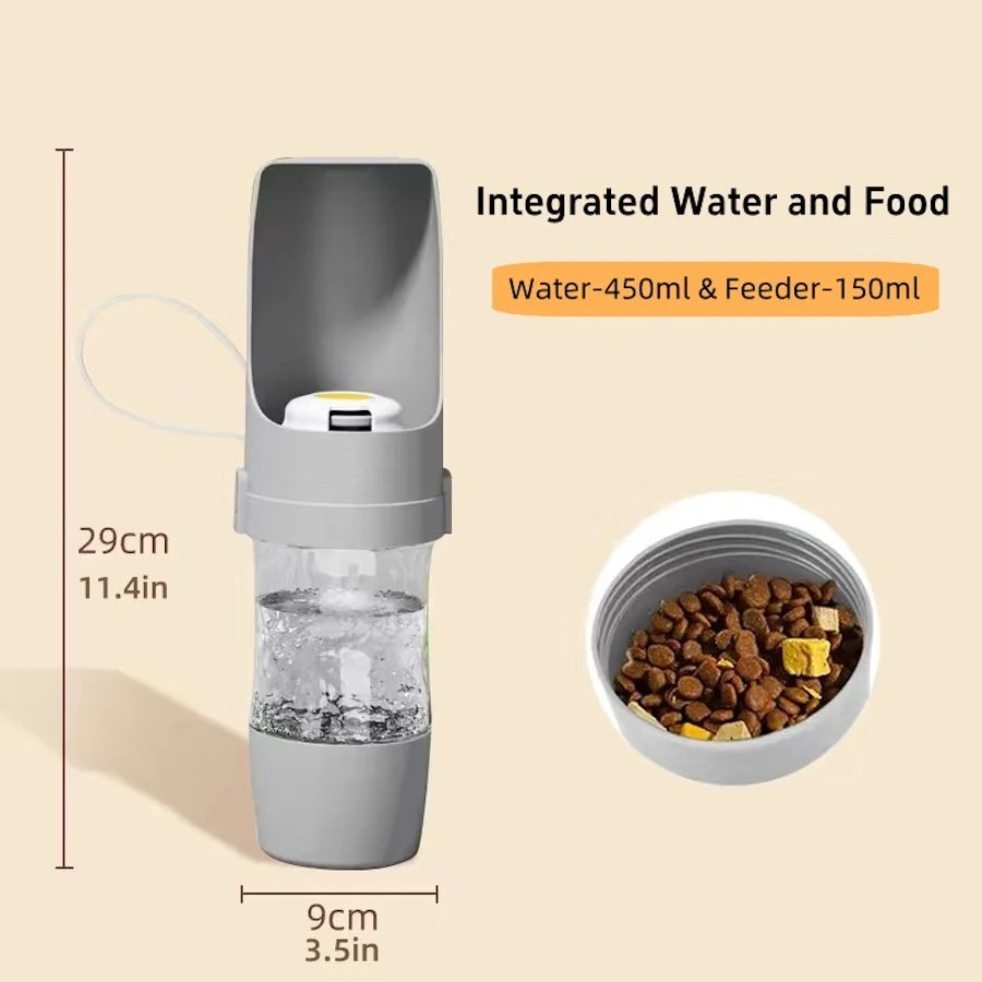 Portable Water Bottle with Storage Food and Water pet dog and cat