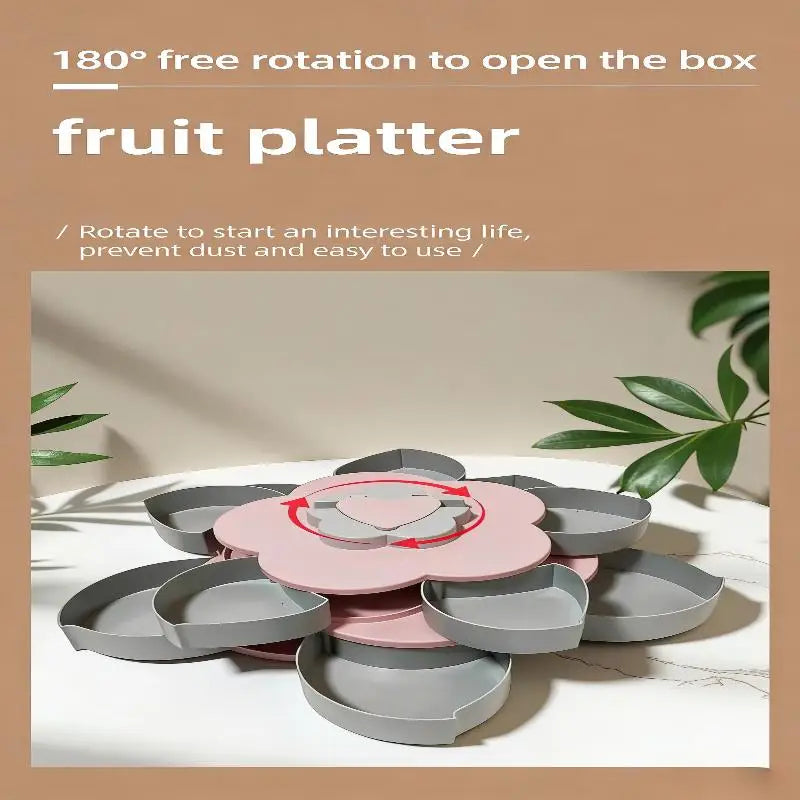 Snack Storage Box Divided Plastic Container with Lid for Nut Snack Candy Biscuit Organization in Family Room