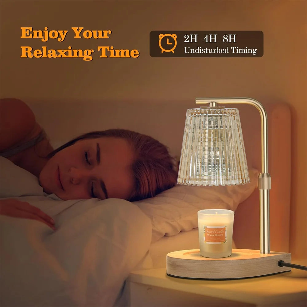 Candle Warmer Lamp with Timer & Dimmer, Adjustable Height Flower Wax Melt Warmer, Cozy Home Decor, House Warming Gifts