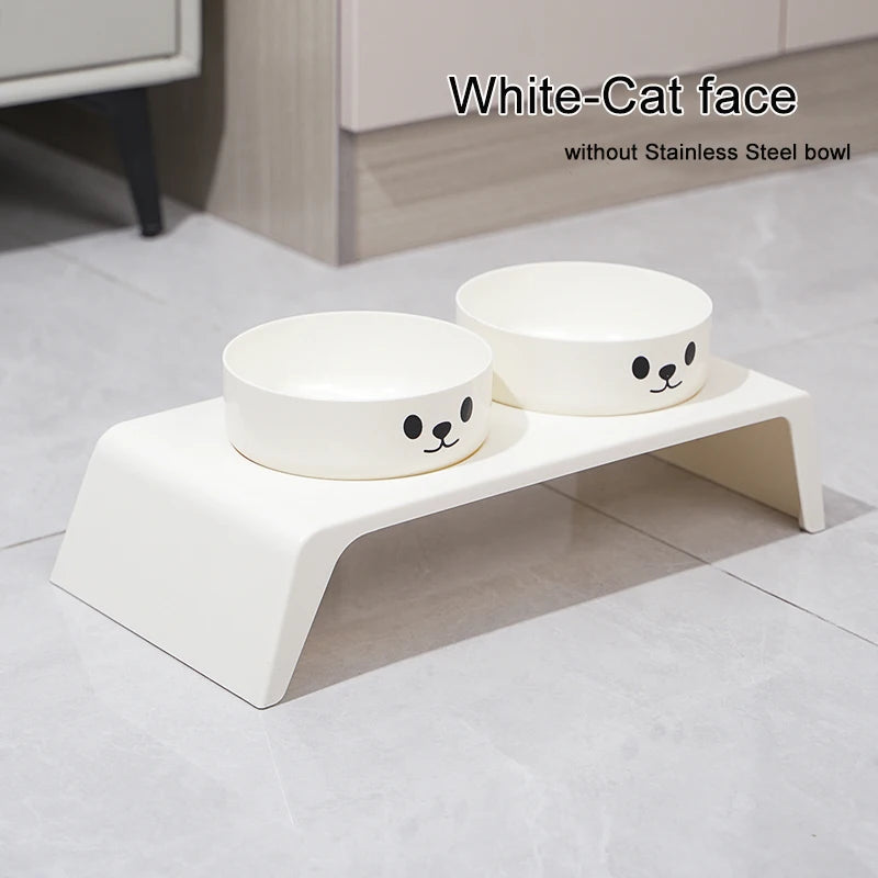 Elevated Double Pet Feeder with Stainless Steel Bowls