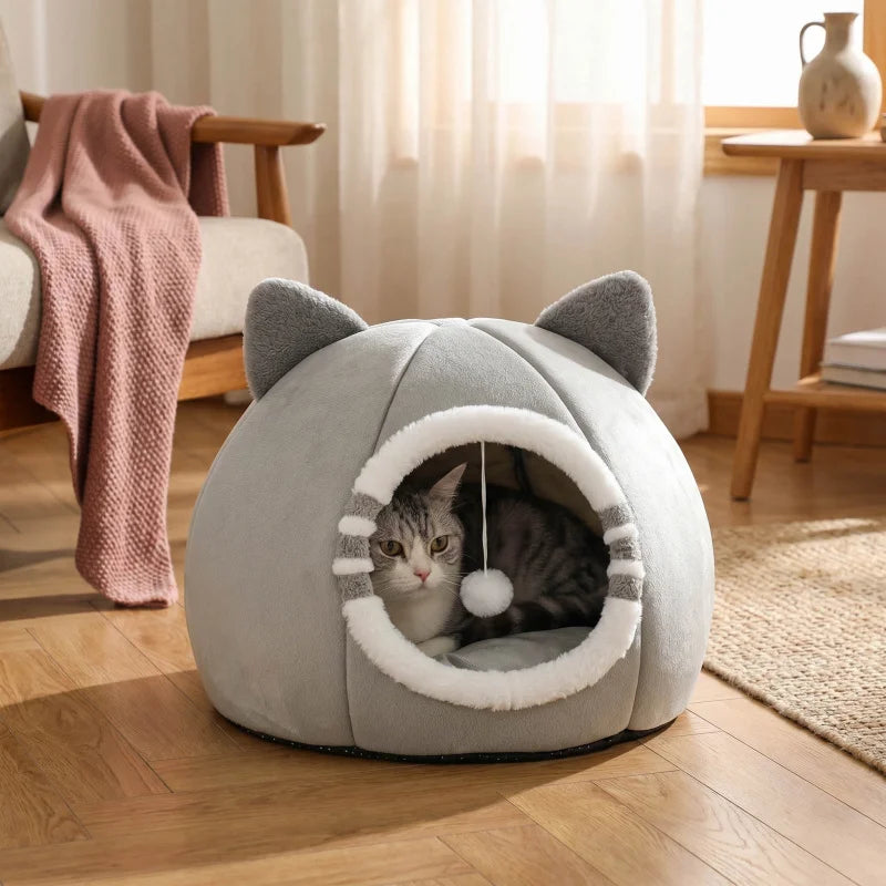 Deep Sleeping Cat Bed Cave Nest With Soft Mat Bed For Cats Pet Products Bag Sofa Pet House Dog Basket Tent Bearded Cama Para
