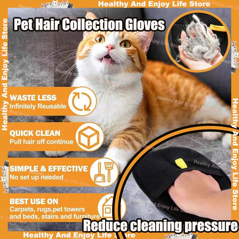 Pet Hair Cleaning and Collection Gloves