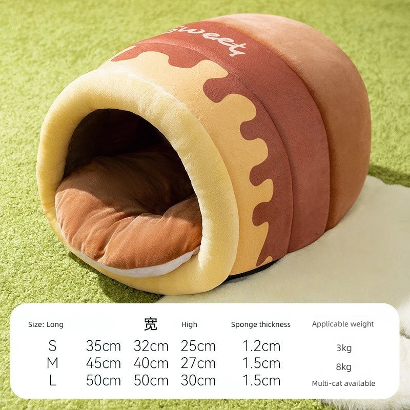 Plush Reindeer Cat Cave Bed