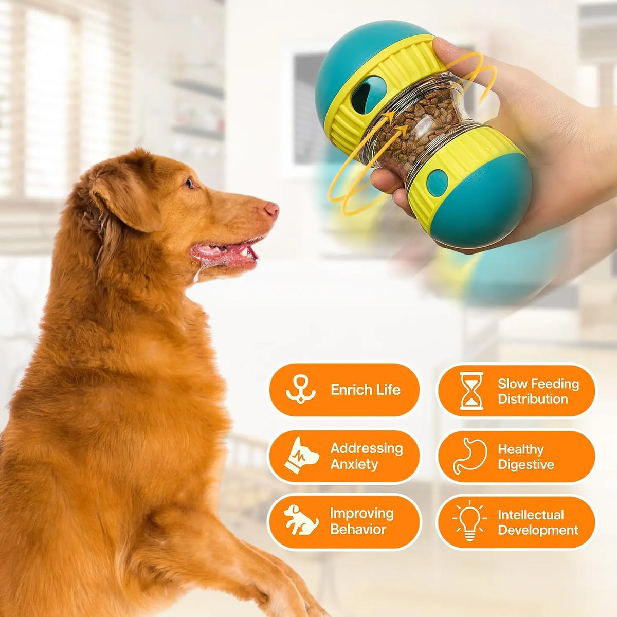 Rolling Dog Puzzle Food Dispenser Toy