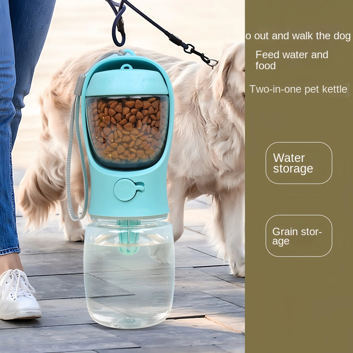 2-in-1 Portable Pet Water & Food Bottle