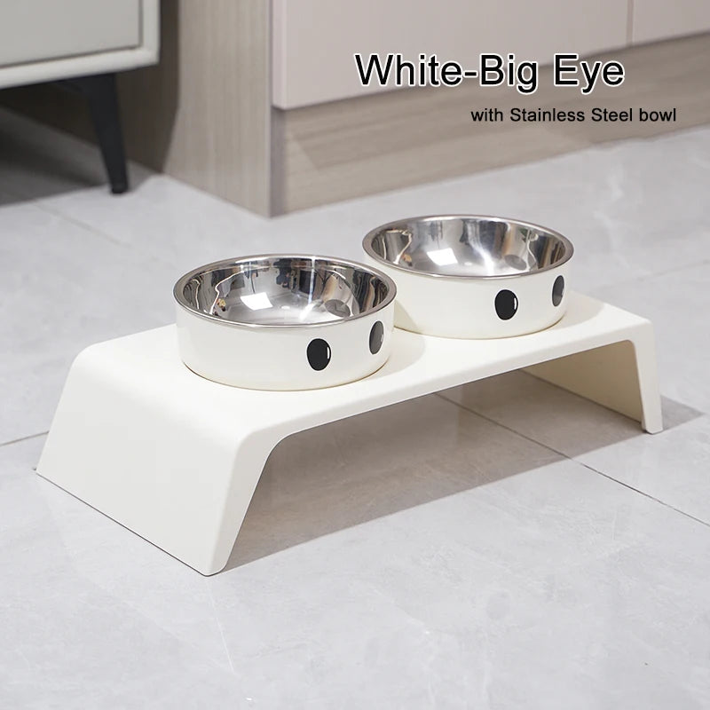 Elevated Double Pet Feeder with Stainless Steel Bowls
