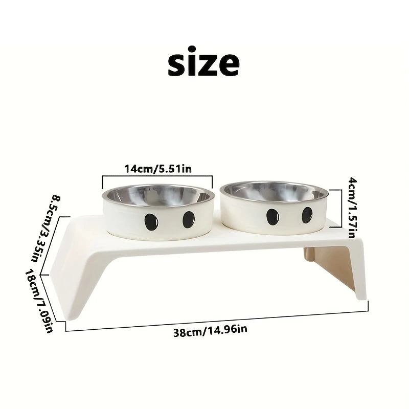 Elevated Double Pet Feeder with Stainless Steel Bowls