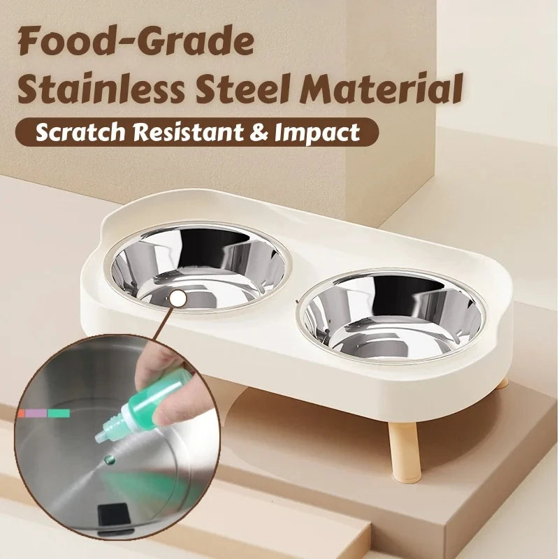 Adjustable Double Stainless Steel Pet Bowls
